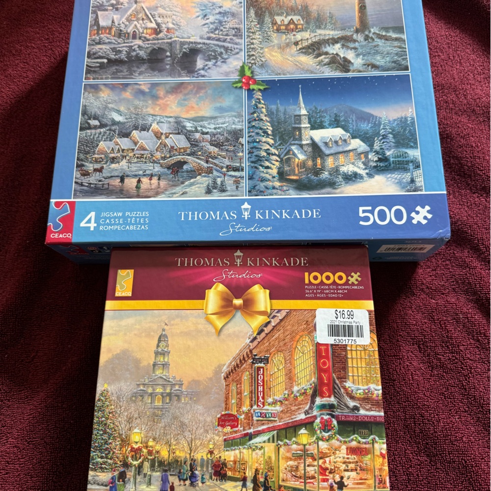 Bundle of Five New Thomas Kincade Holiday Puzzles